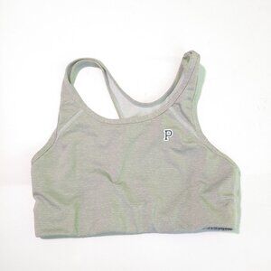 PINK womens sports bra racerback grey/green ultimate Medium
